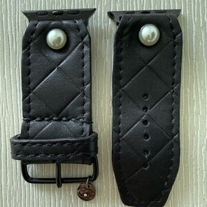 Spark*L Elegant Black Quilted Leather Sivella Band Watch Strap Size 1